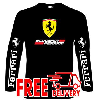 Ferrari scuderia, formula one team, men's long sleeve t-shirt, 100% cotton, S to 5XL